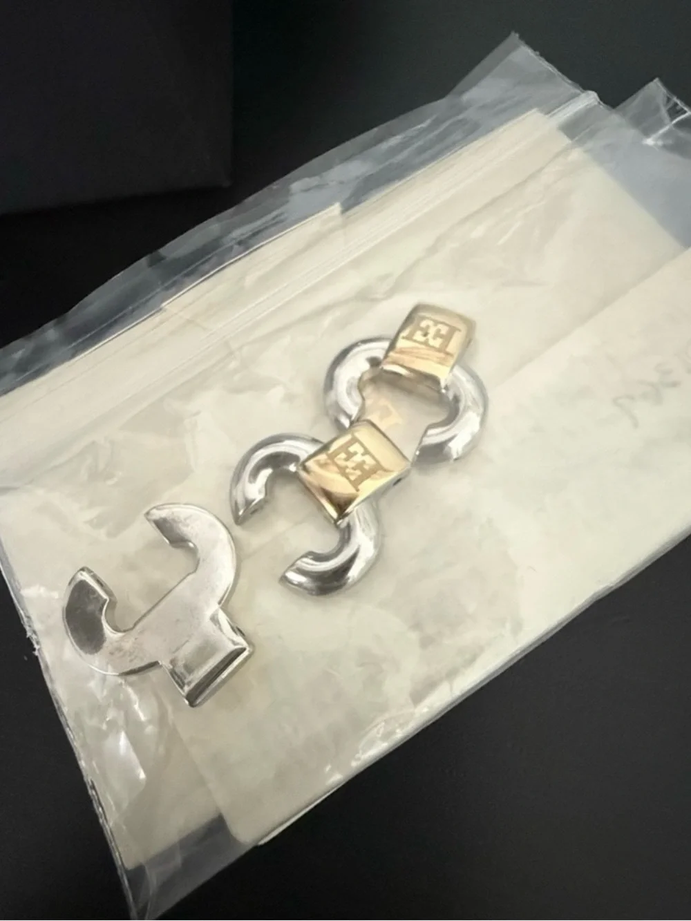 Escada Two-Tone Gold and Silver Link Bracelet Watch with White Dial